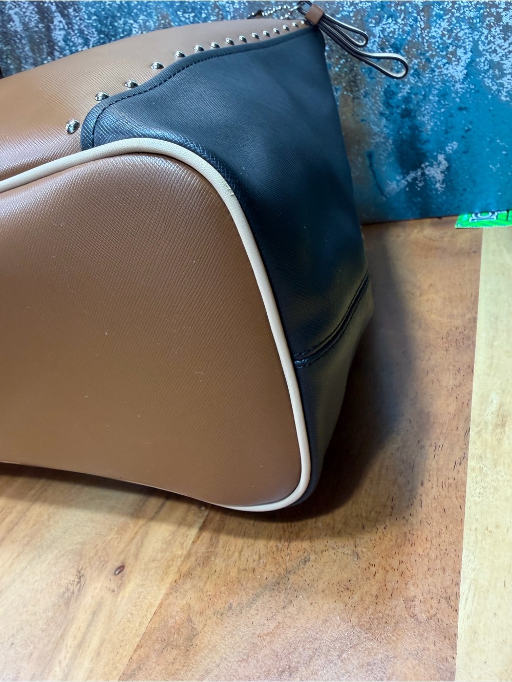 Coach 2014 Old Money Metro Studded Leather Tote Brown/Black (EUC) - Picture 12 of 16
